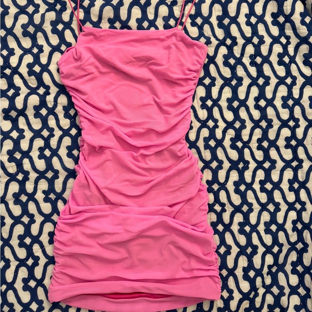 Princess Polly Pink Ruched Bodycon Mini Dress XS